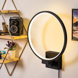 Opviq Halka - 13309 Lámpara de pared negra de metal con LED integrado